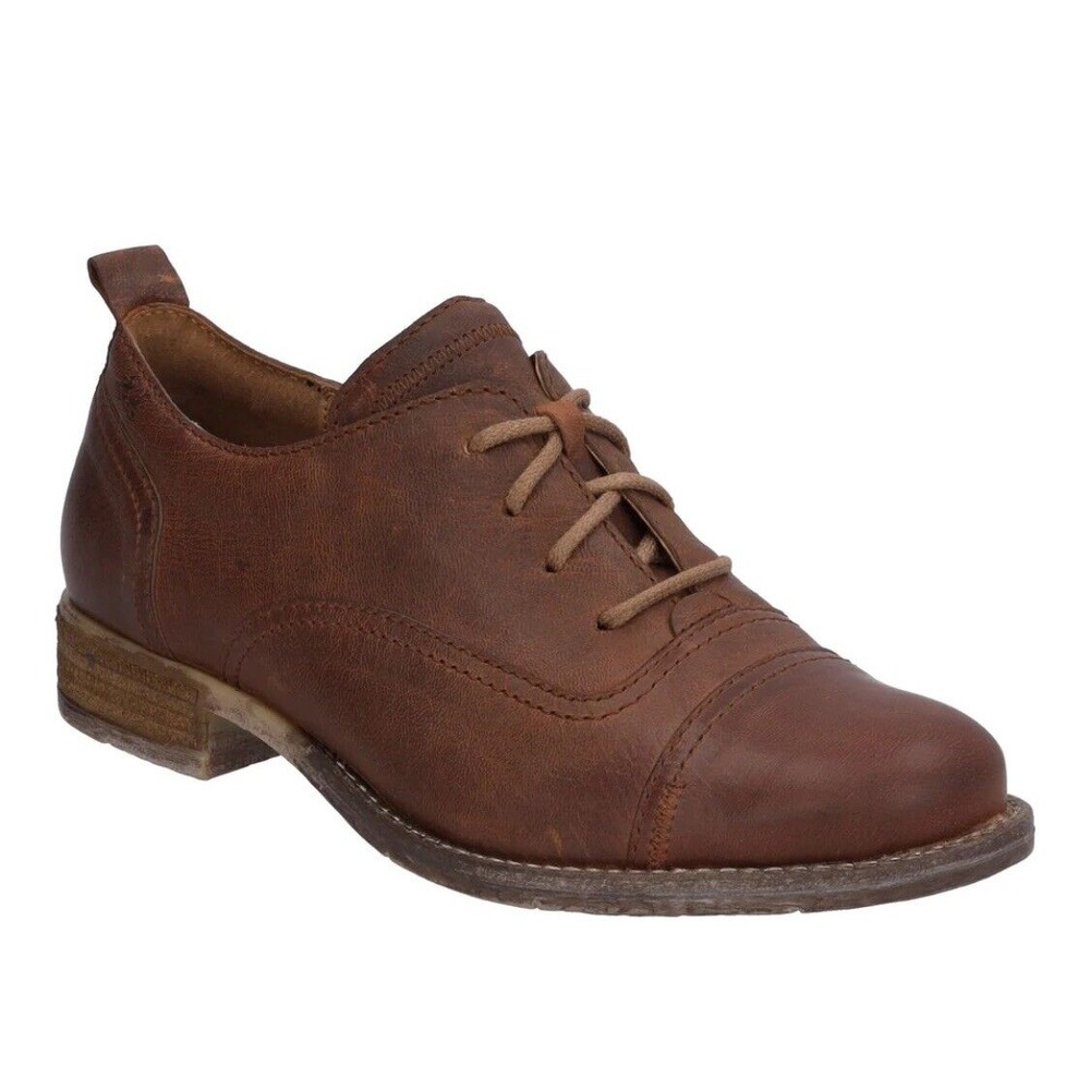 Josef‎ Seibel Sienna 85 - Size 37 7-7.5 US Brown Oxford Cap Toe Lace Up - Picture 6 of 6